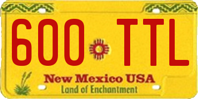 NM license plate 600TTL