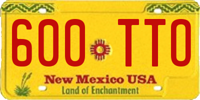 NM license plate 600TTO