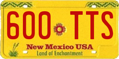NM license plate 600TTS