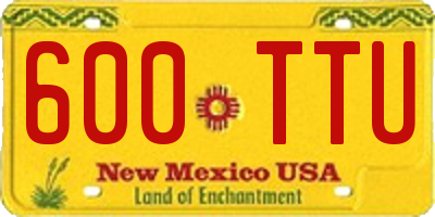 NM license plate 600TTU