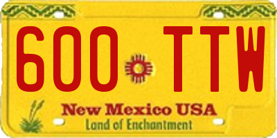 NM license plate 600TTW