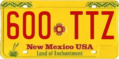 NM license plate 600TTZ