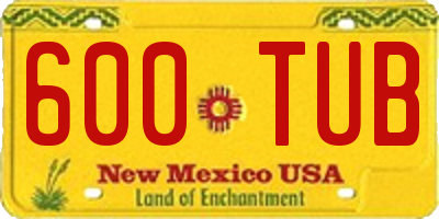 NM license plate 600TUB