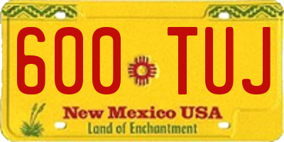 NM license plate 600TUJ