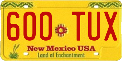 NM license plate 600TUX