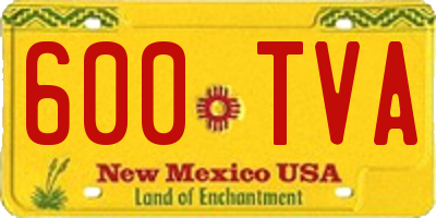 NM license plate 600TVA