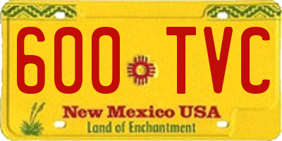 NM license plate 600TVC