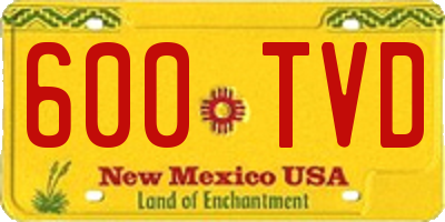 NM license plate 600TVD
