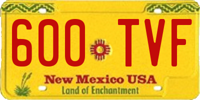 NM license plate 600TVF