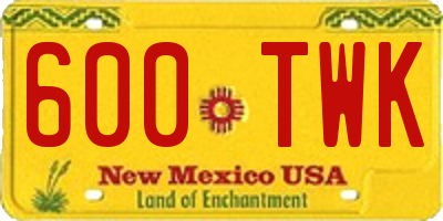 NM license plate 600TWK