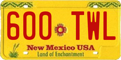 NM license plate 600TWL