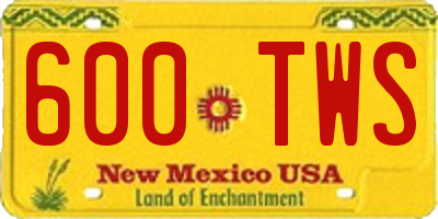 NM license plate 600TWS