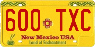 NM license plate 600TXC