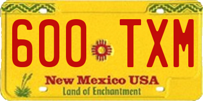 NM license plate 600TXM