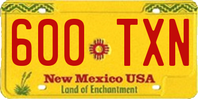 NM license plate 600TXN