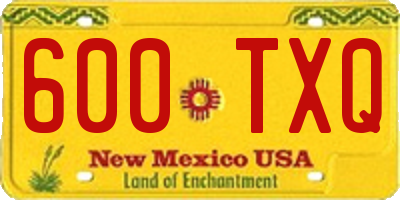 NM license plate 600TXQ