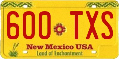 NM license plate 600TXS