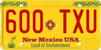 NM license plate 600TXU