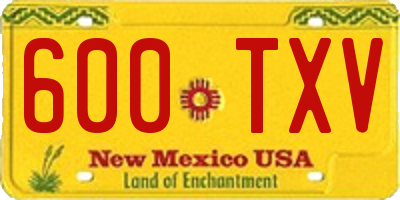 NM license plate 600TXV