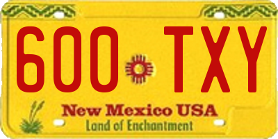 NM license plate 600TXY