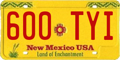 NM license plate 600TYI
