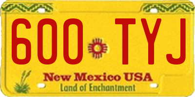 NM license plate 600TYJ