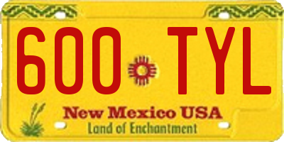 NM license plate 600TYL