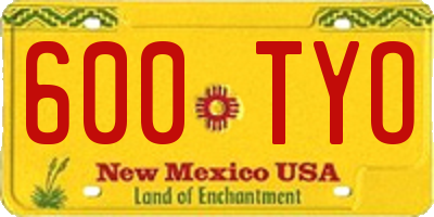 NM license plate 600TYO