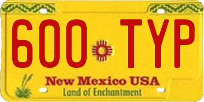 NM license plate 600TYP