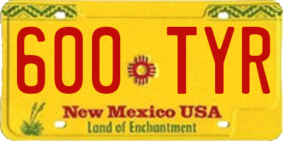 NM license plate 600TYR