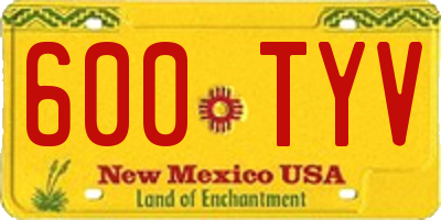 NM license plate 600TYV
