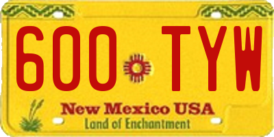 NM license plate 600TYW