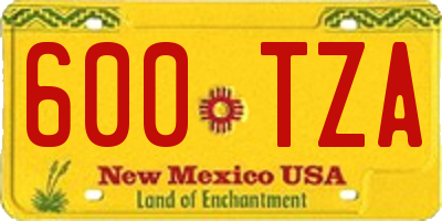 NM license plate 600TZA