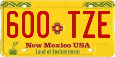 NM license plate 600TZE