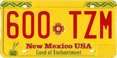 NM license plate 600TZM