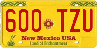 NM license plate 600TZU