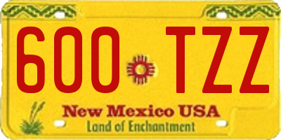 NM license plate 600TZZ