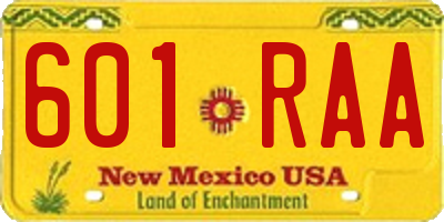 NM license plate 601RAA