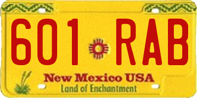 NM license plate 601RAB