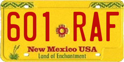 NM license plate 601RAF