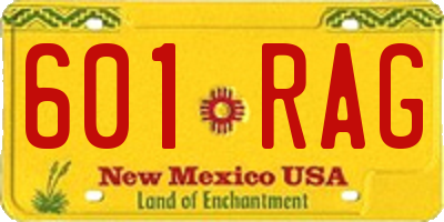 NM license plate 601RAG