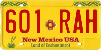 NM license plate 601RAH