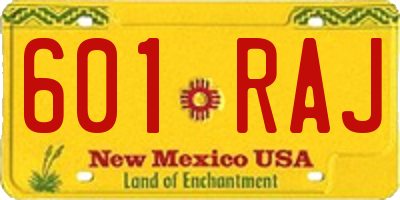 NM license plate 601RAJ