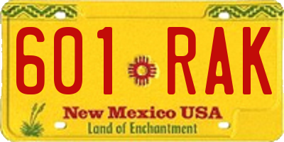 NM license plate 601RAK