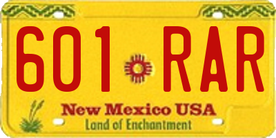 NM license plate 601RAR