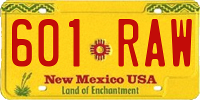 NM license plate 601RAW