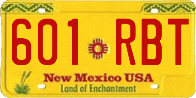 NM license plate 601RBT