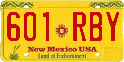 NM license plate 601RBY