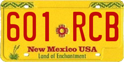 NM license plate 601RCB