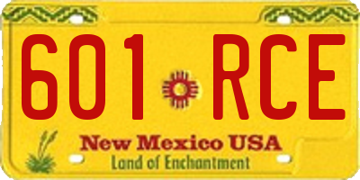 NM license plate 601RCE